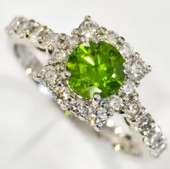 プラチナ 天然デマントイドガーネットリング 0.248ct グリーン