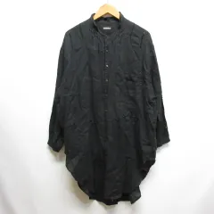 kapital ボタンたくさん　チュニックシャツブラウス　コットン　ブラック 楽天市場】【クリアランスセール】 返品交換不可 サイドボタン