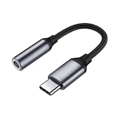 USB Type C to 3.5MM イヤホン変換アダプタ タイプC ヘッドフォンジャックアダプタ デジタル タイプC 3.5mm対応 Type-C イヤホン変換ケーブル DACチップ内臓 タイプc 変換 イヤホン 音量調節/音声通話/音楽… (Gray
