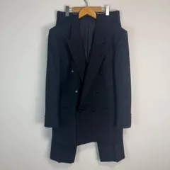 90s ダブルジャケット　スーツ セットアップ スラックス ジャケット 古着 メンズ ブラック フォーマル