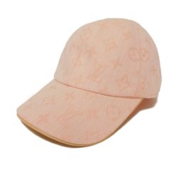 LOUIS VUITTON ルイ・ヴィトン ビーマイ キャップ LVロゴ フラワー 美品 モノグラム ジャガード デニム コットン ピンク 帽子