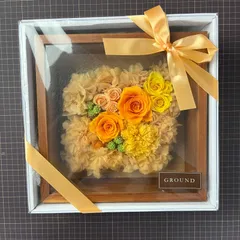 プリザーブドフラワー ばら 薔薇 バラ オレンジ ギフト色 花 はな プレゼント  神戸市 GROUND （グラウンド）社製　未開封 新古品 ギフトボックス 【Z01