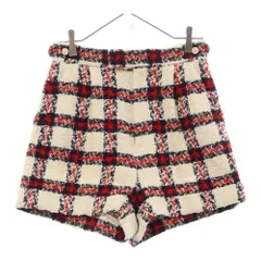 GUCCI (グッチ) 21AW チェック総柄 ツイード レディース キュロット ショートパンツ ホワイト/レッド/ネイビー 657877のサムネイル