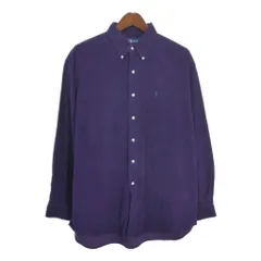 RALPH LAUREN ラルフローレン BLAKE ボタンダウン コーデュロイシャツ パープル(メンズ XL)中古 古着 T7117
