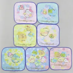 【中古】タオル・手ぬぐい パープル ざっそうとようせいのお花畑 ウィークリータオルギフトセット(7枚組) 「すみっコぐらし」