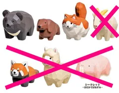 新品 川崎誠二の木彫りの動物たち マスコットフィギュア2 × 3種セット つきのわぐま だっくすふんど ねこ 長毛 フィギュア マスコット ガチャ ガチャガチャ カプセルトイ 木彫り作家 川崎誠二 木彫り 動物 どうぶつ 動物たち