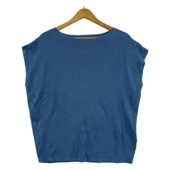 OPAQUE CLIP オペークドットクリップ ボートネック ノースリーブ ニットカットソー size38/M/ライトブルー