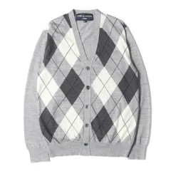 COMME des GARCONS HOMME コム デ ギャルソン オム カーディガン サイズ:M / アーガイル ジャガード ウール ハイゲージ ニット カーディガン (HL-N004) / ヘザーグレー アイボリー ダークグレー / 日本製【メンズ】のサムネイル
