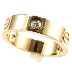Cartier カルティエ ラブリング ハーフダイヤ K18YG 3Pダイヤ イエローゴールド SIZE:63 AU750 指輪