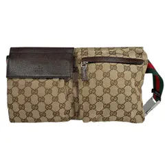 美品✽GUCCI ボディーバックGGキャンバス シェリー 28566-