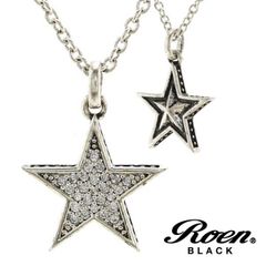 Roen BLACK ロエンブラック スターペンダント ネックレス キュービックジルコニア 星 メンズアクセサリー