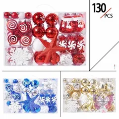 【３色選択☆130カラット】クリスマスツリーオーナメントセット 飛散防止 ゴールド クリスマスツリーボール装飾 再利用可能 手持ちギフトパッケージ クリスマスパーティー 自宅 オフィス ショップの装飾