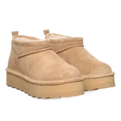BEARPAW ムートンブーツ レディース おしゃれ ブランド 3051W RETRO SUPER SHORTY お取り寄せ【Iced Coffee】
