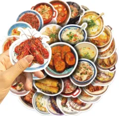 シールステッカー中華料理食べ物デコレーションフレークシールまとめ売り可愛い面白鍋