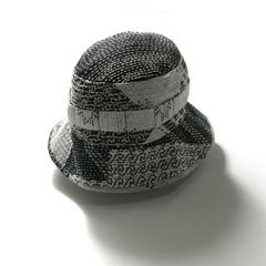 【新品】 mii for LA BOUCLE ／ ミー フォー ラブークル　ハット バケットハット 刺し子 カンタ パッチワーク 綿 コットン インド製 EDIFICE エディフィス ブラック ホワイト モノトーン ｜ オールシーズン