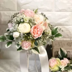 ウェディング　ブーケ　ブートニア　スタンド付き　アーティフィシャルフラワー　造花