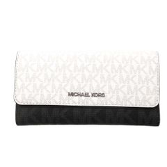 【新品 未使用】MICHAEL KORS マイケルコース アウトレット 財布 ジェットセットトラベル シグネチャーロゴ 長財布 三つ折り財布 35S5STVF3B OPWHT