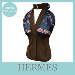 HERMES エルメス ホルターネック シースルー ノースリーブ シャツ S 