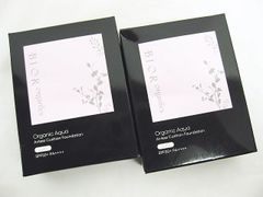 未使用 2点セット BIOR オーガニックアクア エアレスクッション 美容液ファンデーション モイストグロウ リフィル＆パフ ナチュラル 標準色 15g SPF50+ PA++++ LF008-0526-6