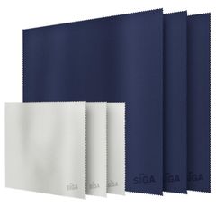 MR.SIGA メガネ拭きクロス マイクロファイバー、 カメラレンズ、 液晶画面、 メガネレンズ、楽器 、スマホ対応 クリーニングクロス 3枚（ネイビー40 x 40cm）+3枚（グレー15 x 18