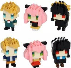 [Used] Toy Set of 6 Types: "Nanoblock NBMC_37 Mini Nano SPY×FAMILY"