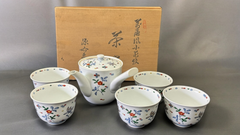 【貴重】日本の骨董品 有田焼 源右衛門窯 萬歴風茶器セット 共箱入り 【新品未使用】