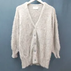 ◇ Ray BEAMS レイ ビームス ウール混 無地 Vネック ふわふわ 長袖 カーディガン 表記なし ブラウン レディース E  【1304210020506】