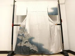 平和屋着物●国際的伝統工芸作家　十二代・藤林徳扇　苑寿　訪問着　駒刺繍　松　暈し染め　金銀彩　正絹　逸品　AABB6315ph