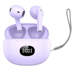 【人気商品】(03lightpurple) コンパクト/テレワーク/通勤/通学/WEB会議 タッチ操作 マイク内蔵 ハンズフリー通話 接続瞬時 自動ペアリング カルナ型 EDR+Bluetooth5.3搭載 2025最新ブルートゥースイヤホン Bluetoot