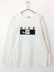 古着 90s USA製 NIKE ナイロン パッチ 刺しゅう 長袖 Tシャツ ロンT L 古着 