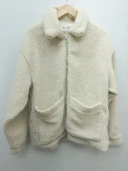 ■ Chaco closet ボア ジップアップ もこもこ 長袖 ブルゾン ジャンパー サイズF オフホワイト レディース P 【1307250036759】