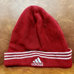 00s adidas ニット帽 センターロゴ キャップ ニット帽 赤 y2k