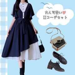 大人可愛い♡夏コーデセット レディース ワンピース バッグ 靴 3点セット おすすめ セットアップ M L