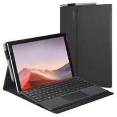 【数量限定】マイクロソフト Surface Pro 7 Plus/Surface Pro 7 / Surface Pro 6 ケース カバー ポケット付き スタンド 機能 [Spigen] マグネット式 フラップ 手帳型 PUレザー PC ハード 二層構造 傷