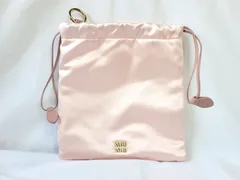 miumiu ピンクブラウン系レザー 小物入れ ポーチ 巾着 レディース miumiu ピンクブラウン系レザー 小物入れ ポーチ 巾着 レディース