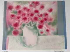 ジニー キム　花　絵画　ピンク ジニー・キムのアトリエ 休業中配送は8月 - メルカリShops