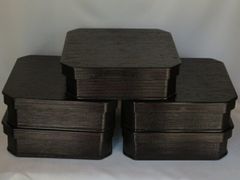 （八月◆特売品）大徳寺重 溜 掻合塗 五客揃 木製 茶道具【税込・送料込】 【中古・美品】