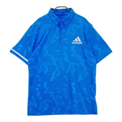 サイズ：O ADIDAS GOLF アディダスゴルフ FJ3833 ボタンダウン 半袖ポロシャツ 総柄 ブルー系 [240101510024] ゴルフウェア メンズ ストスト