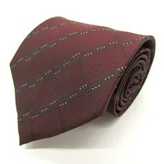 ピエールカルダン ブランド ネクタイ 格子柄 ストライプ柄 PO メンズ レッド Pierre Cardin 【中古】