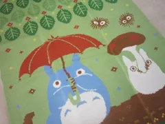 新品　となりのトトロ（葉っぱシャワー）ニット織　ひざ掛け　毛布　アクリル