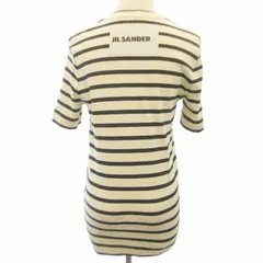 ジルサンダープラス JIL SANDER＋ 美品 21SS ボーダー Ｔシャツ カットソー バックロゴ JPPU707524 ベージュ S