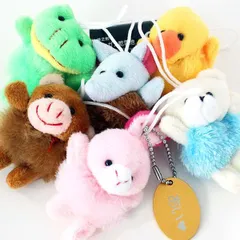 幼稚園 カバン 目印 名入れ キーホルダー 動物 ぬいぐるみ 名前 タグ付き ネームタグ 名札 アルミプレート アルミ札 ボールチェーン お祝い 記念 ノベルティ カエル ゾウ イノシシ クマ アヒル ウサギ