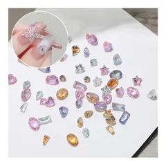  ネイルパーツ 50個セット クリア ラインストーン 3D DIY 多色 ネイルストーン キラキラ ネイルセット 小さい 立体 透明 ラインストーン クリア キラキラ ネイルアート パーツ ジュエリー デコパーツ 手芸 ハンドメイド