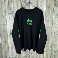 all in オールイン レイヤード 蛍光 プリント 長袖 Tシャツ ロンT L