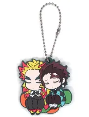 【中古】雑貨 竈門炭治郎＆煉獄杏寿郎 「鬼滅の刃 キャラばんちょうこう ラバーマスコット 捌ノ型」