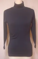 【秋冬クリアランス！！】【秋冬：発熱繊維！】レディス　暖か裏起毛＆発熱素材　長袖　ハイネック（モックネック）＜ブラック：ＬＬサイズ＞7930hn【暖かアイテム】【オン＆オフ兼用】吸湿発熱・保温・吸汗速乾・ストレッチ、タートル【山ガール】