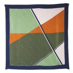 Pierre cardin シルクスカーフ（カーキ×オレンジ）