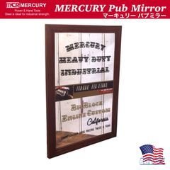 新品 MERCURY Pub Mirror マーキュリー パブミラー アメリカン雑貨 鏡 壁掛け レトロ ガレージ バー