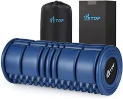 TETOP（テートップ） 500KG耐荷重 割れない フォームローラー 筋膜リリースローラー ストレッチローラー マッサージ ヨガポール エクササイズ トレーニング 軽い 32x12.5x12.5CM 500g( ブルー-最新型)