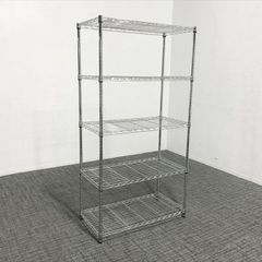 メタルラック シェルゴ スチールワイヤーラック 可動棚  シルバー W915
